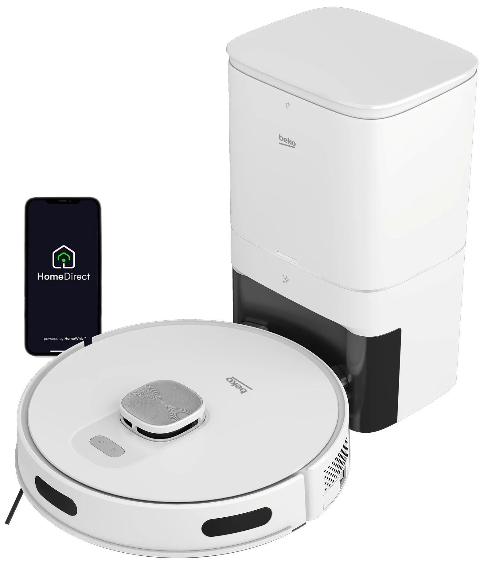 Robot sprzątający Beko RoboSmart VRR81214VW Funkcja mopowania Stacja oczyszczająca Tworzenie mapy pomieszczenia 65dB