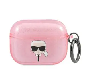 Karl Lagerfeld KLAPUKHGP Glitter Karl`s Head AirPods Pro Cover Różowy