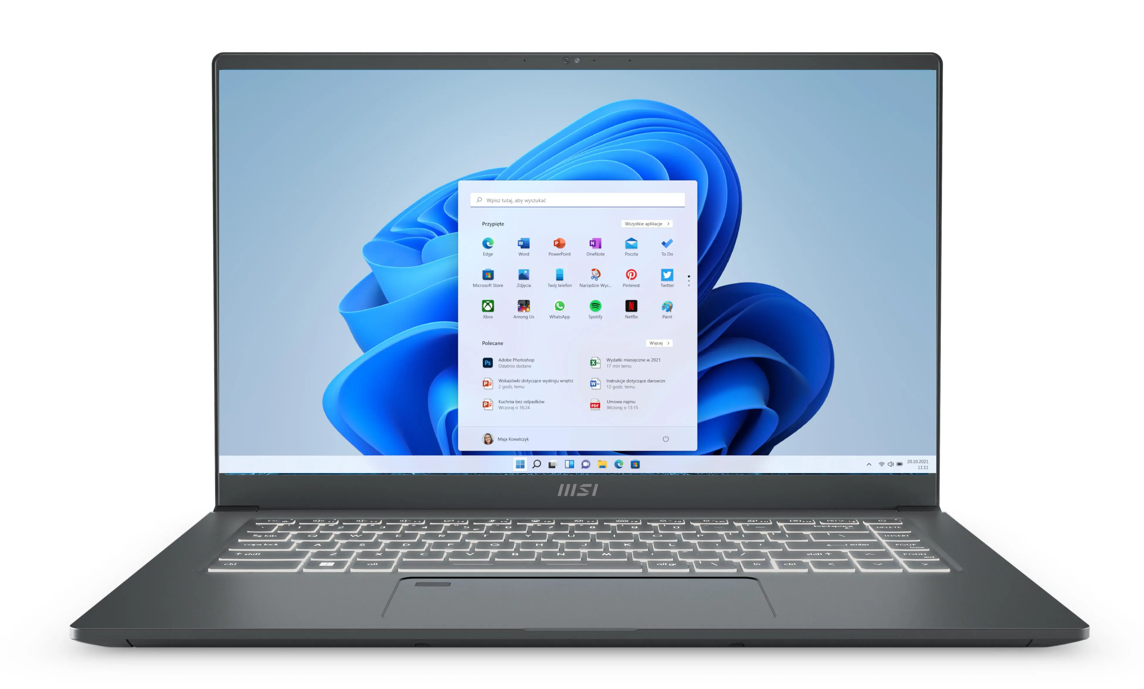 Laptop MSI Prestige 15 A12SC-071PL 15,6" i7-1280P 16GB RAM 512GB Dysk SSD GTX1650 Max-Q Win11 Szary