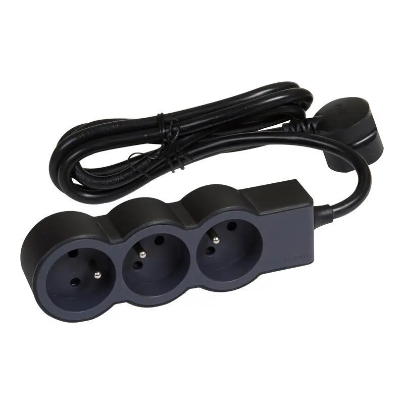 Przedłużacz Legrand 049489 3 gniazda 3m Czarno-grafitowy