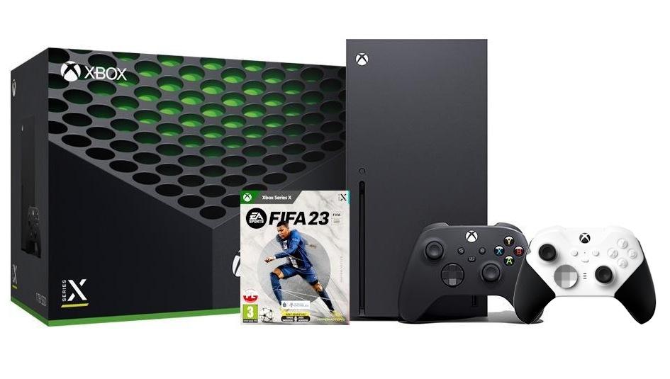Konsola Xbox Series X 1TB z napędem + pad Elite Series 2 Core (biały) + FIFA 23
