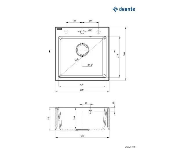 Deante Evora ZQJ_A103 Granitowy Alabaster - DRUGI -30%, ALBO 5-TY ZA 1ZŁ - Kup na Raty - RRSO 0%
