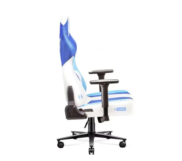 Diablo Chairs X-Player 2.0 Normal Size Gamingowy do 150kg Skóra ECO Tkanina Biało-niebieski - Kup na Raty - RRSO 0%