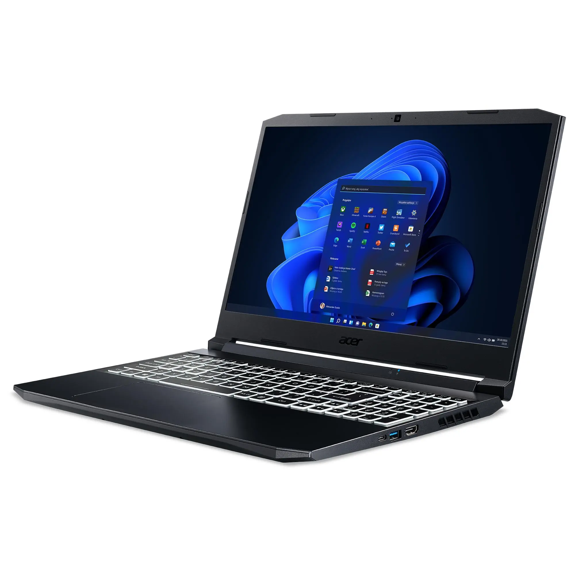 Laptop gamingowy Acer Nitro 5 AN515-57-72CC 15,6" 144Hz i7-11800H 16GB RAM 1TB Dysk SSD RTX3070 Win11 Czarny