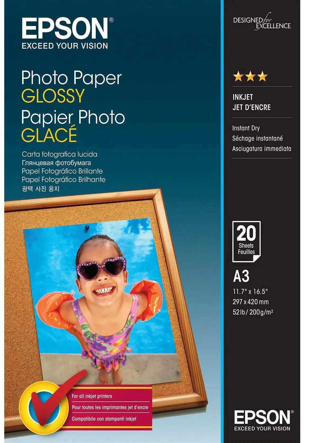 Papier fotograficzny Epson C13S042536 Photo Glossy A3 20 Arkuszy
