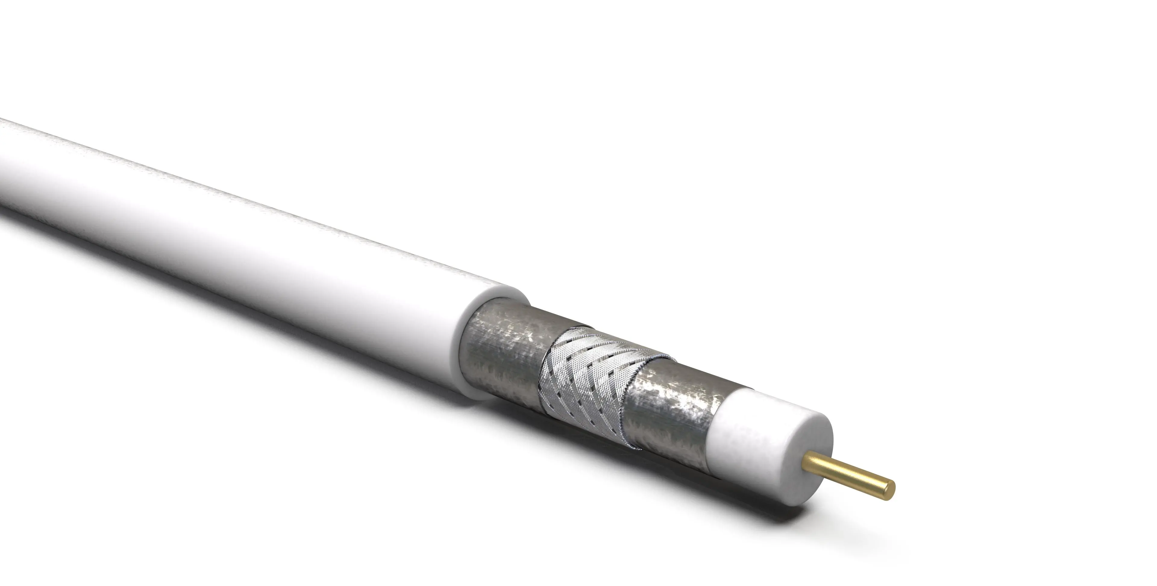 Kabel koncentryczny Reinston ESAT014 Miedziany z potrójnym ekranowaniem 10m Biały