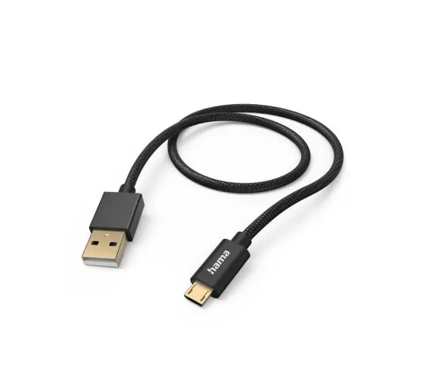 Kabel USB - Micro USB HAMA Fabric 1.5 m Czarny
