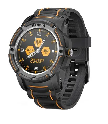 Smartwatch myPhone Hammer Watch PLUS 60mm GPS Czarno-pomarańczowy