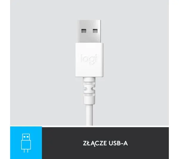 Logitech H390 Nauszne Biały
