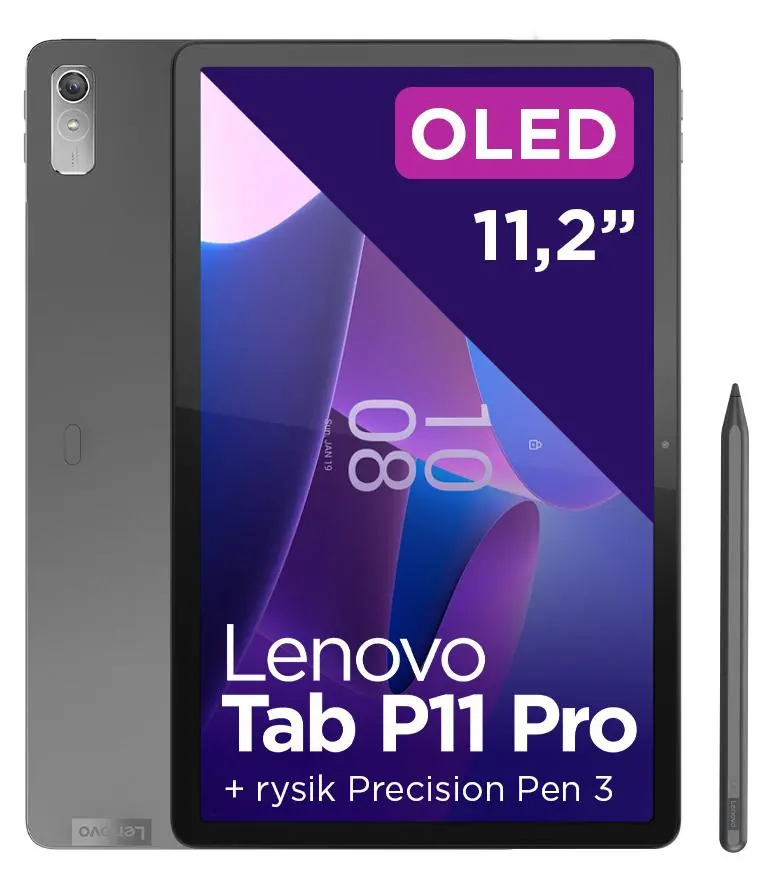 Tablet Lenovo Tab P11 Pro (2nd Gen) TB132FU 11,2" 8/256GB Wi-Fi Storm Grey + Rysik Precision Pen 3