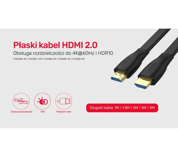 Unitek C11063BK-2M 2m Czarny
