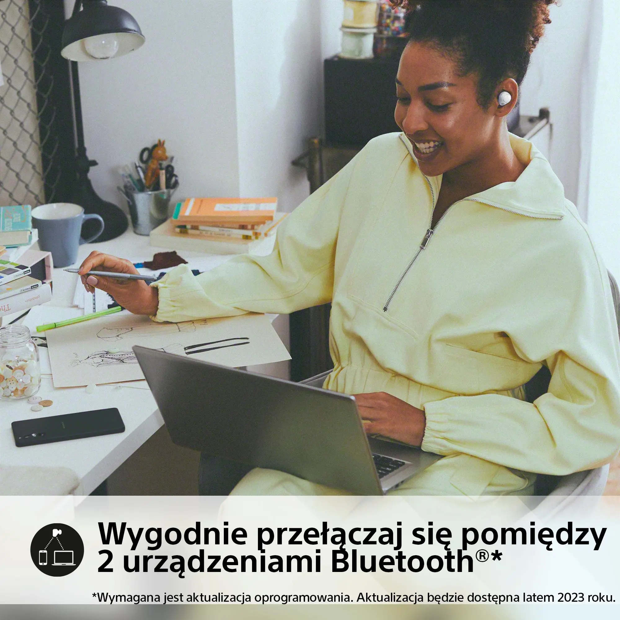 Słuchawki bezprzewodowe Sony WF-C700N ANC Dokanałowe Bluetooth 5.2 Biały