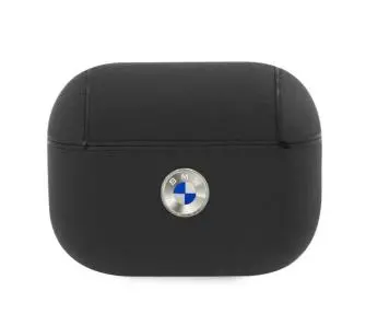 Etui na słuchawki BMW Geniune Leather Silver Logo BMAPSSLBK do AirPods Pro Czarny