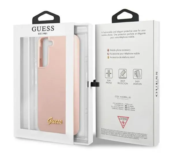 Guess Silicone Script Metal Logo GUHCS23MLSLMGPP do Samsung Galaxy S23+