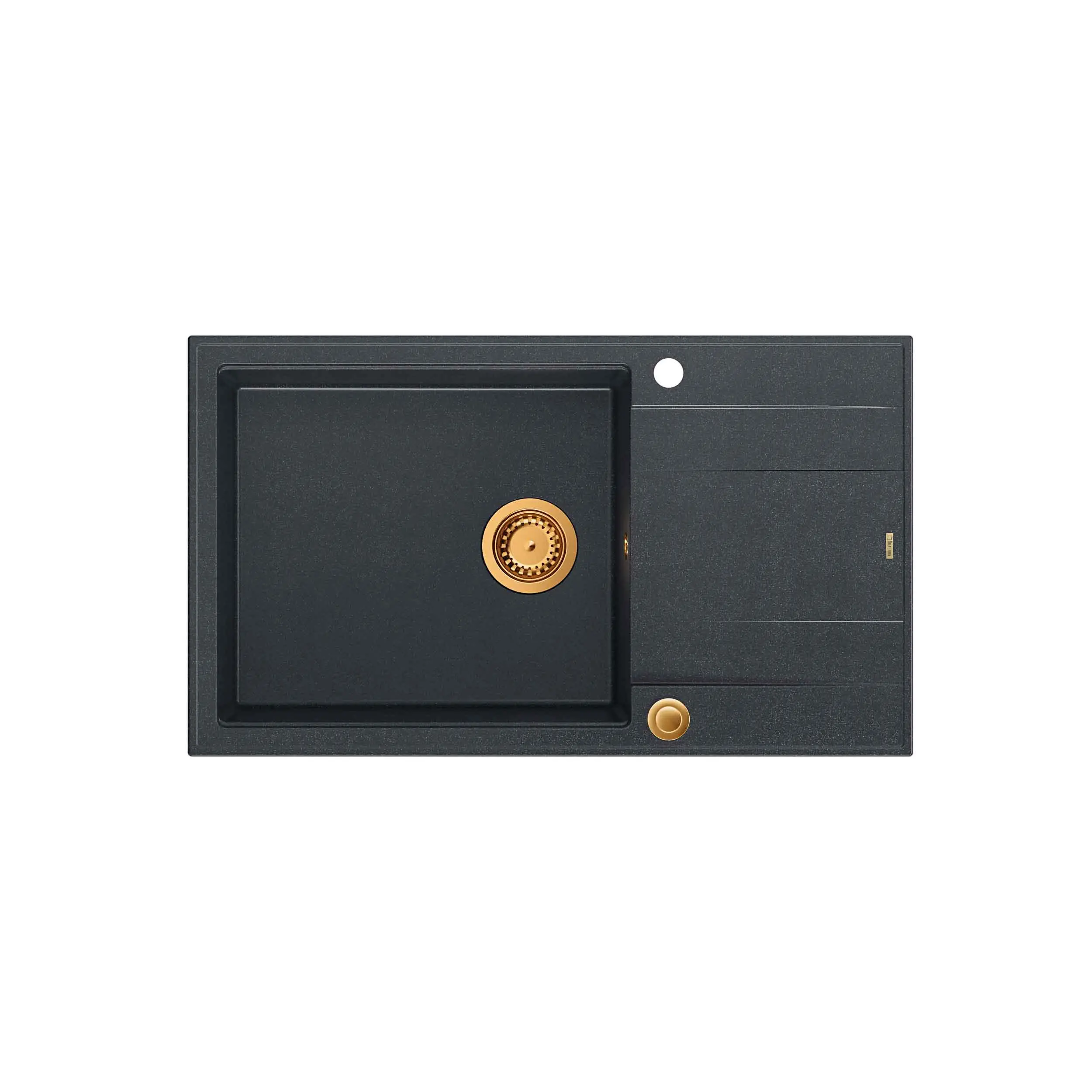 Zlewozmywak Quadron HCQE58650U8_PVDC1 P2O Evan 136 XL Granitowy Czarny metalik/Miedziany