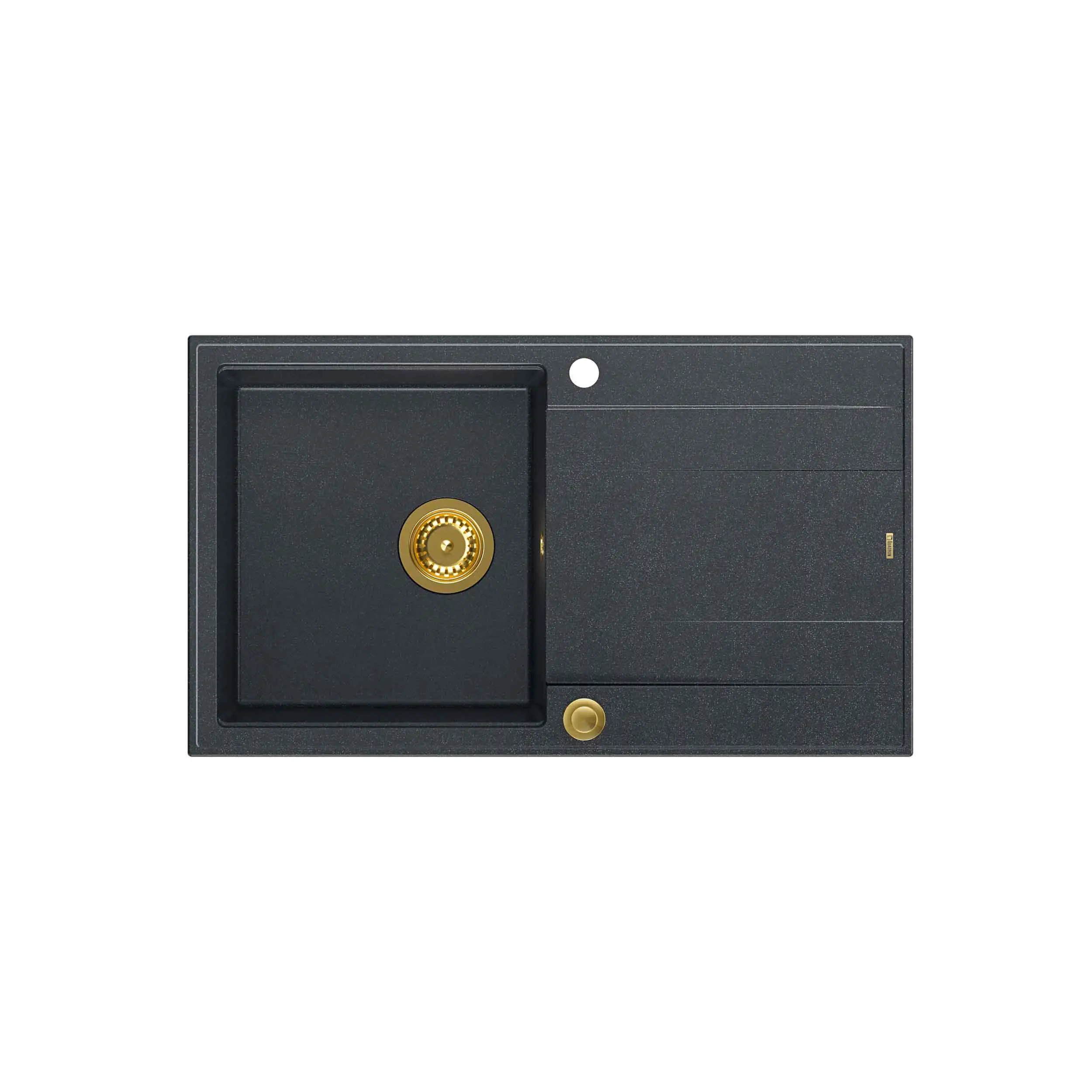 Zlewozmywak Quadron HCQE8650U8_PVDG1 P2O Evan 111 Granitowy Czarny metalik/Złoty