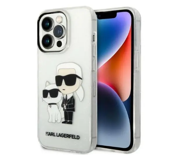 Zdjęcia - Etui Karl Lagerfeld Glitter Karl&Choupette KLHCP14LHNKCTGT do iPhone 14 Pro 