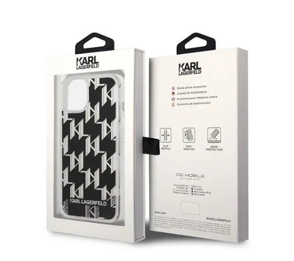 Karl Lagerfeld Liquid Glitter Monogram KLHCP14MLMNMK do iPhone 14 Plus