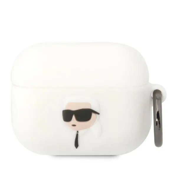 Etui na słuchawki Karl Lagerfeld Silicone Karl Head 3D KLAPRUNIKH do AirPods Pro Biały