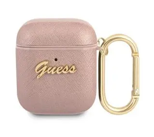 Guess Saffiano Script Metal Collection GUA2SASMP do AirPods Różówy