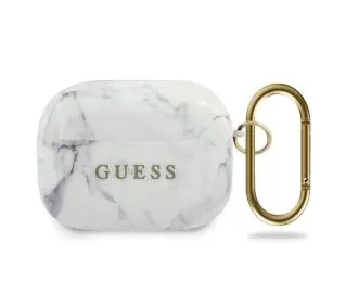 Guess Marble Collection GUACAPTPUMAWH do AirPods Pro Biały
