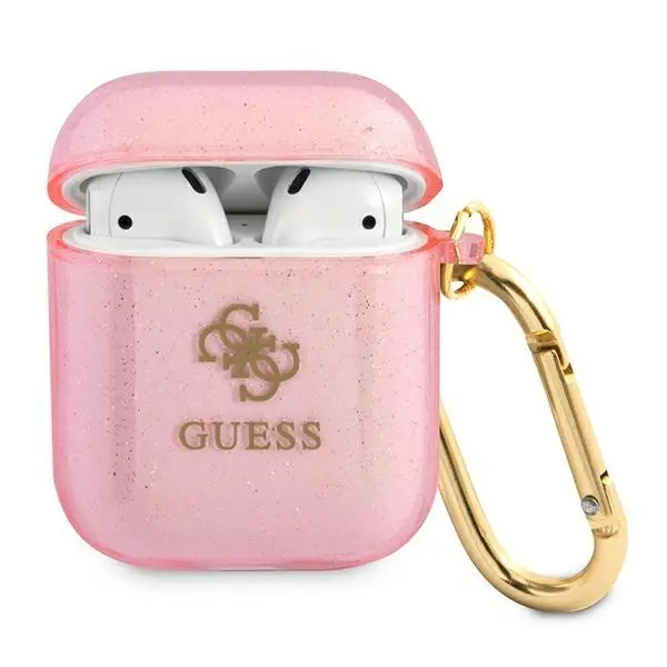 Etui na słuchawki Guess Glitter Collection do AirPods Różowy