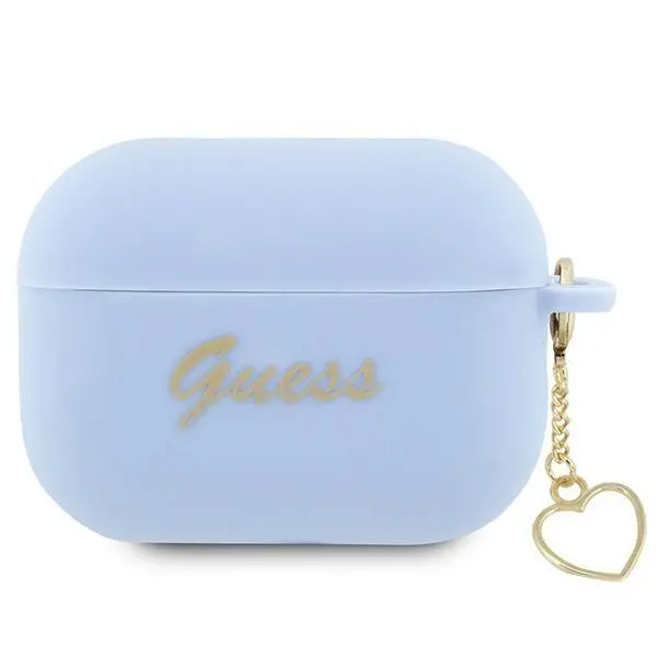 Etui na słuchawki Guess Silicone Charm Heart Collection GUAP2LSCHSB do AirPods Pro 2 Niebieski