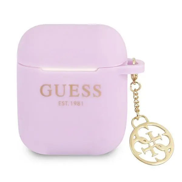 Etui na słuchawki Guess Silicone Charm 4G Collection do AirPods Fioletowy