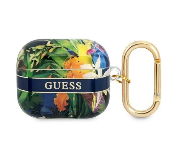 Etui na słuchawki GUESS Flower Strap do Apple AirPods 3 Niebieski