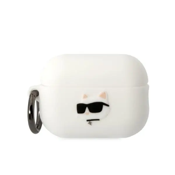 Etui na słuchawki Karl Lagerfeld Silicone Choupette Head 3D do AirPods Pro 2 Biały
