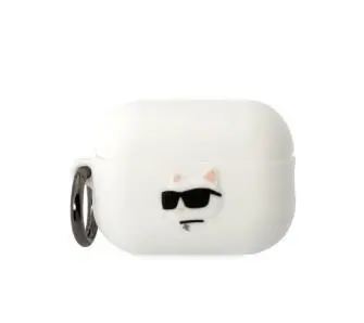 Etui na słuchawki Karl Lagerfeld Silicone Choupette Head 3D do AirPods Pro 2 Biały