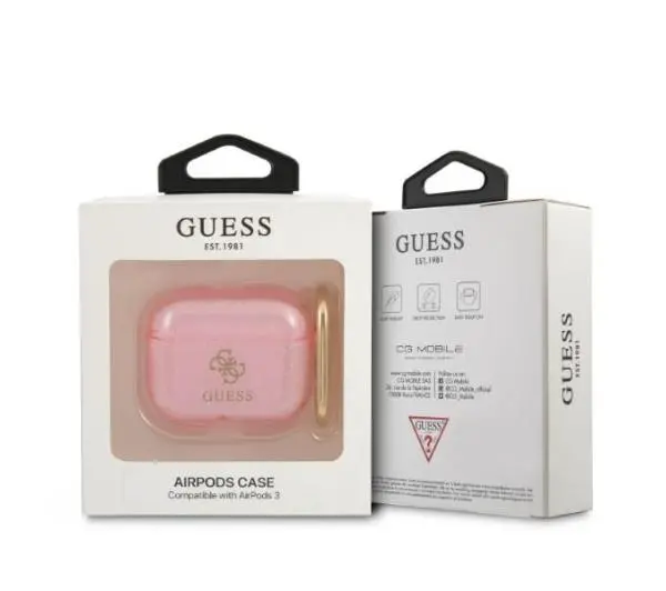 Guess Glitter Collection do AirPods 3 Różowy