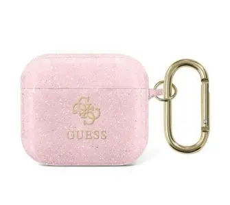 Etui na słuchawki Guess Glitter Collection do AirPods 3 Różowy