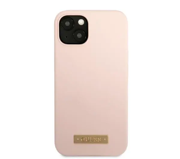 Guess Silicone Logo Plate MagSafe GUHMP13SSBPLP do iPhone 13 mini