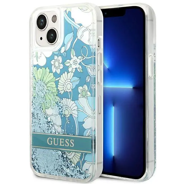 Etui Guess Flower Liquid Glitter GUHCP14LLFLSN do iPhone 14 Pro
