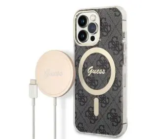 Guess GUBPP13XH4EACSK ładowarka indukcyjna + etui 4G Print MagSafe do iPhone 13 Pro Max