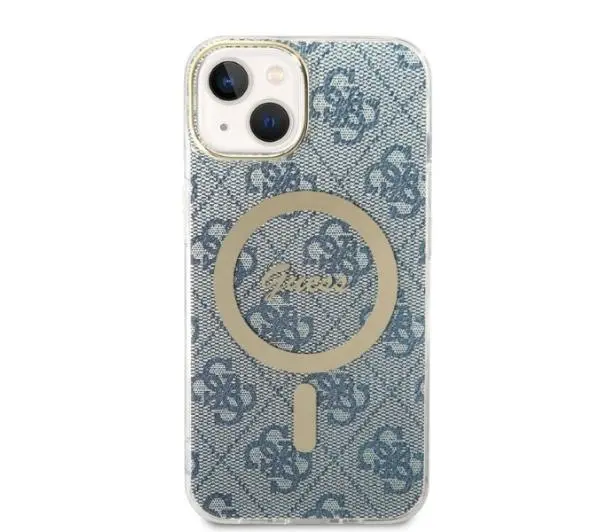 Guess GUBPP14MH4EACSB  ładowarka indukcyjna + etui 4G Print MagSafe do iPhone 14 Plus