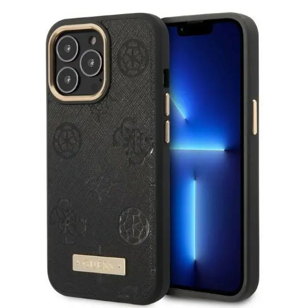 Etui Guess Peony Logo Plate MagSafe GUHMP13LSAPSTK do iPhone 13 Pro / 13