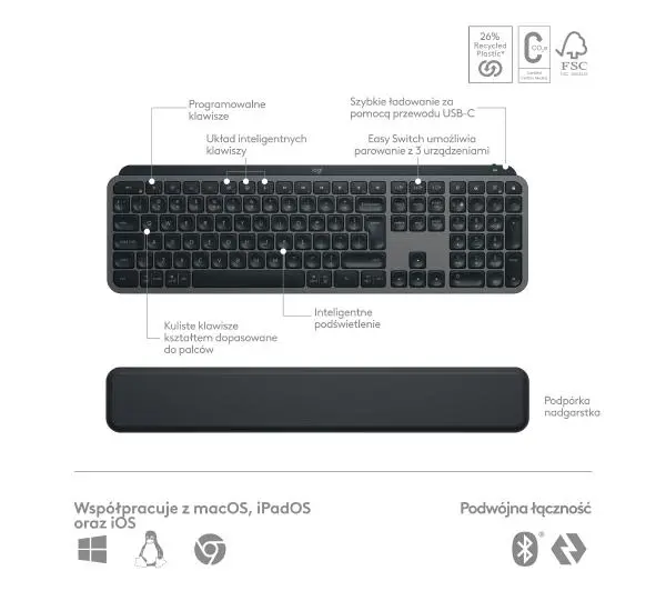 Logitech MX Keys S Combo  Grafitowy - Kup na Raty - RRSO 0%