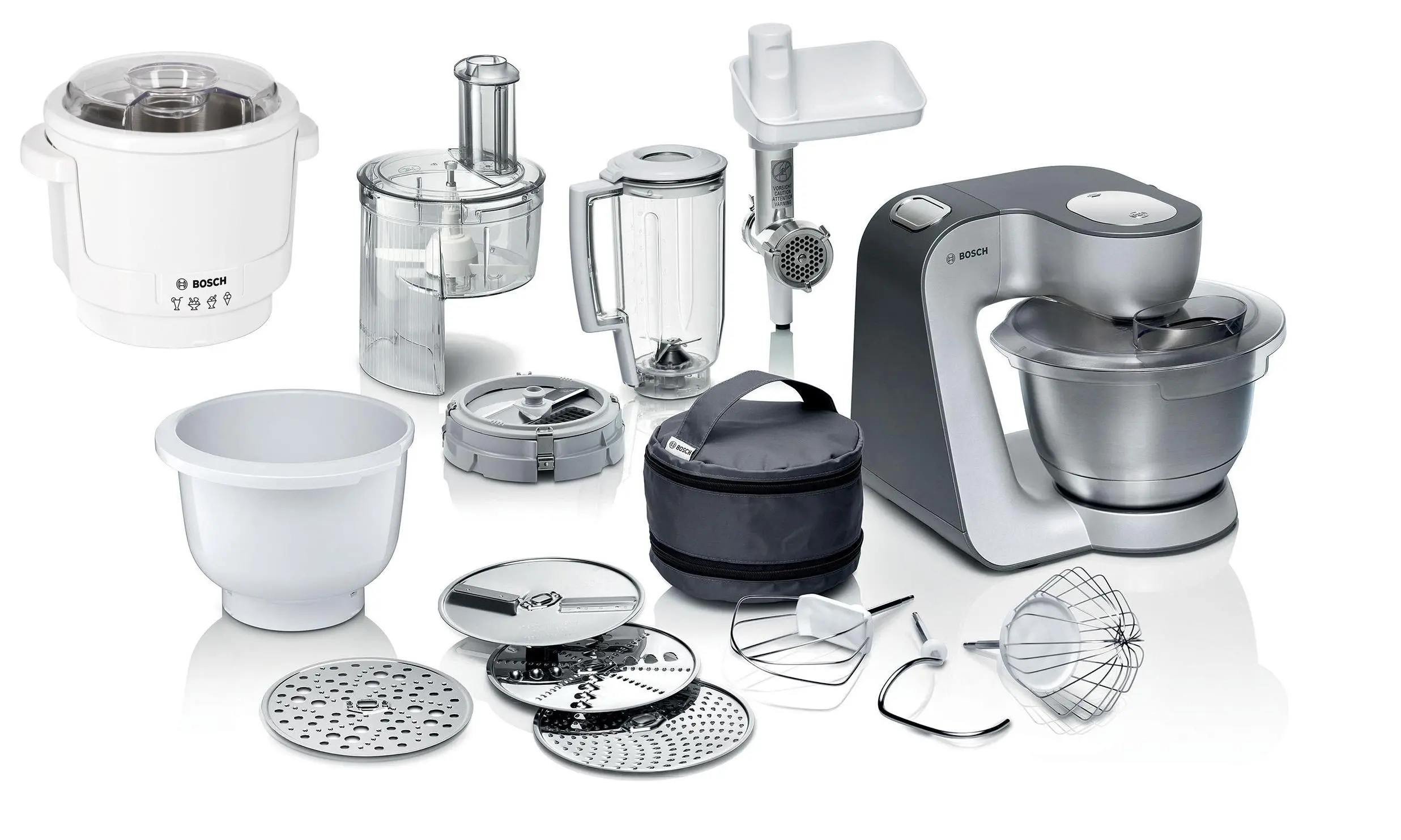 Robot planetarny Bosch MUM58365 1000W Maszynka do mielenia Przystawka do lodów Rozdrabniacz Blender kielichowy