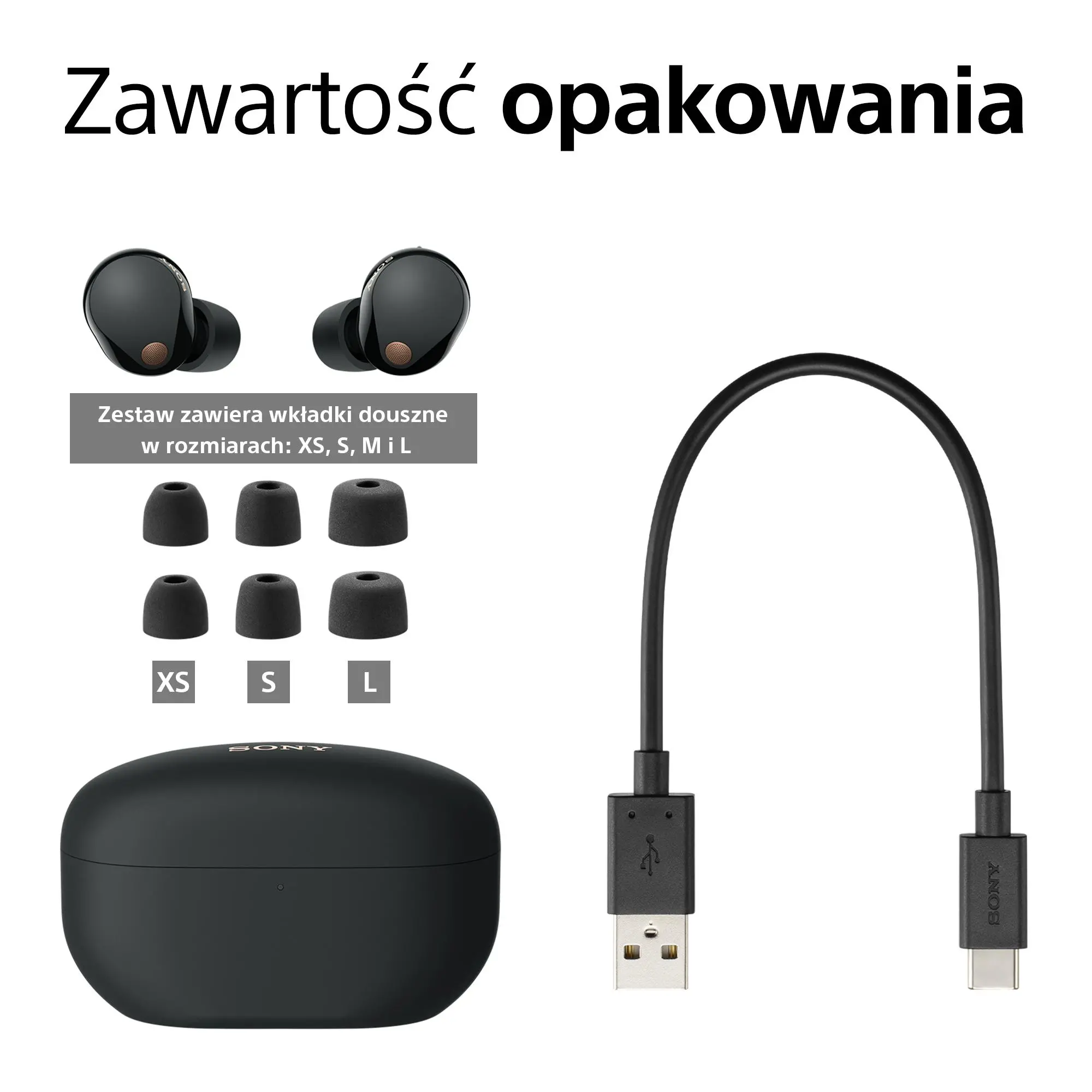 Słuchawki bezprzewodowe Sony WF-1000XM5 ANC Dokanałowe