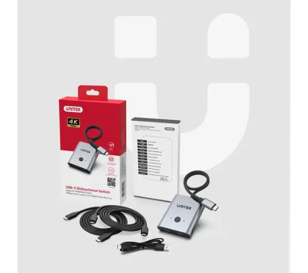 Unitek Dwukierunkowy USB-C 4K D1078A Szary