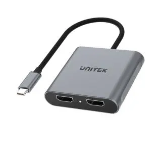 Unitek V1404B, USB-C na 2x HDMI 4K MST Szary