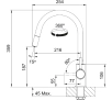 Bateria Franke Lina Pull-Out Chrom Mosiądz/Chrom