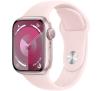 Smartwatch Apple Watch Series 9 GPS koperta 41 mm z aluminium w Różowym pasek sportowy Jasnoróżowym S/M