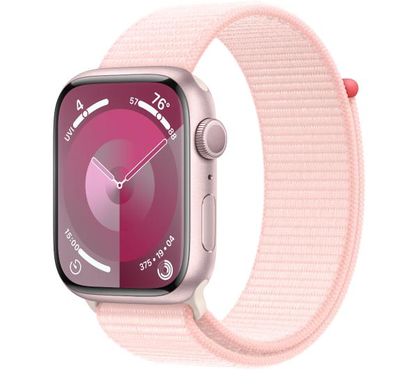 Smartwatch Apple Watch Series 9 GPS koperta 45mm z aluminium Różowym opaska sportowa Jasnoróżowym