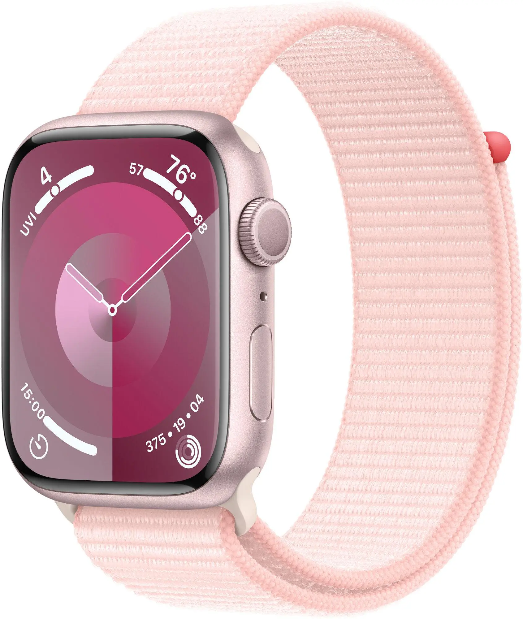 Apple Watch Series 9 GPS koperta 45mm z aluminium Różowym opaska sportowa Jasnoróżowym