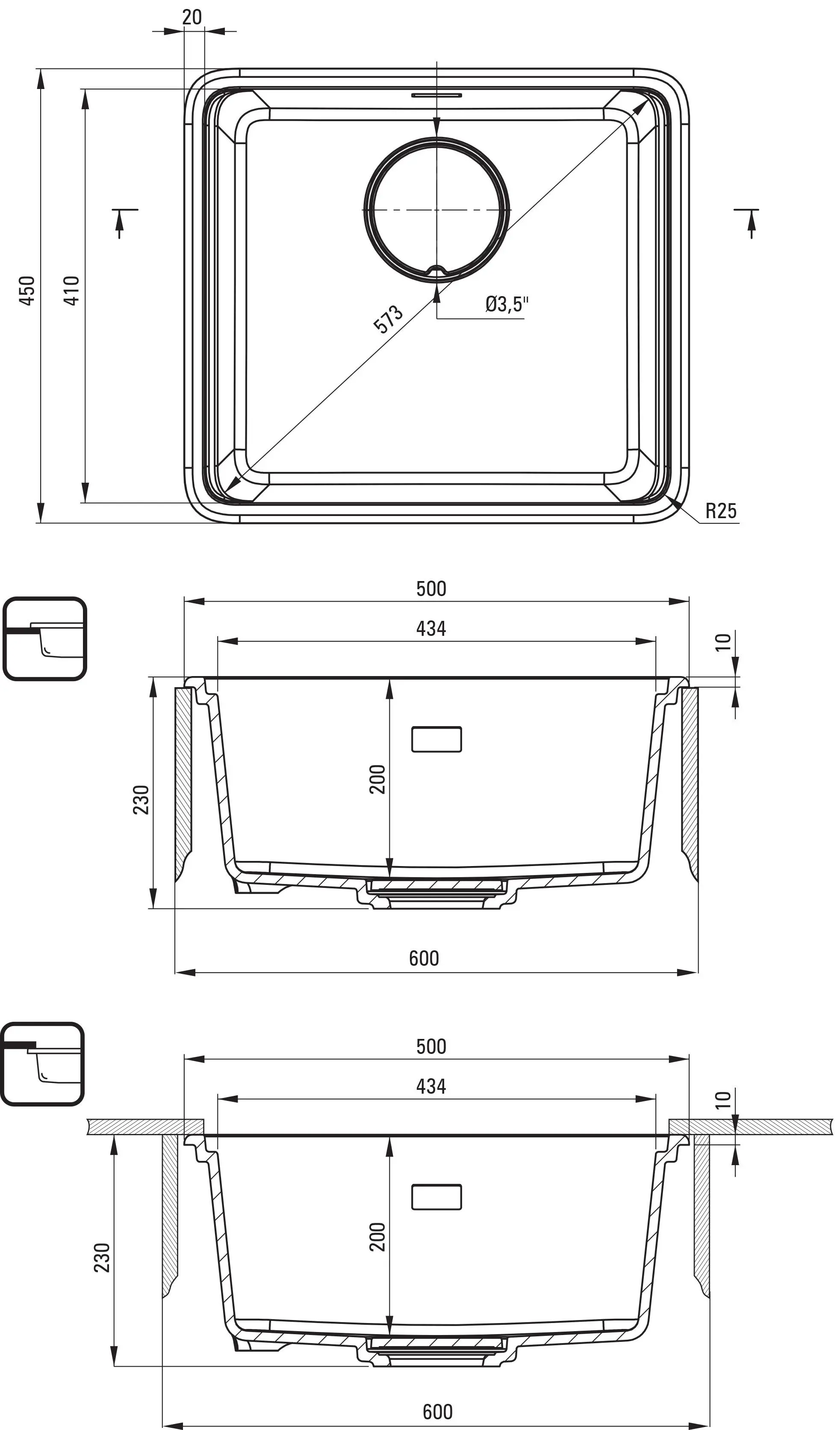 фото Кухонна мийка Deante Momi ZKM T10A