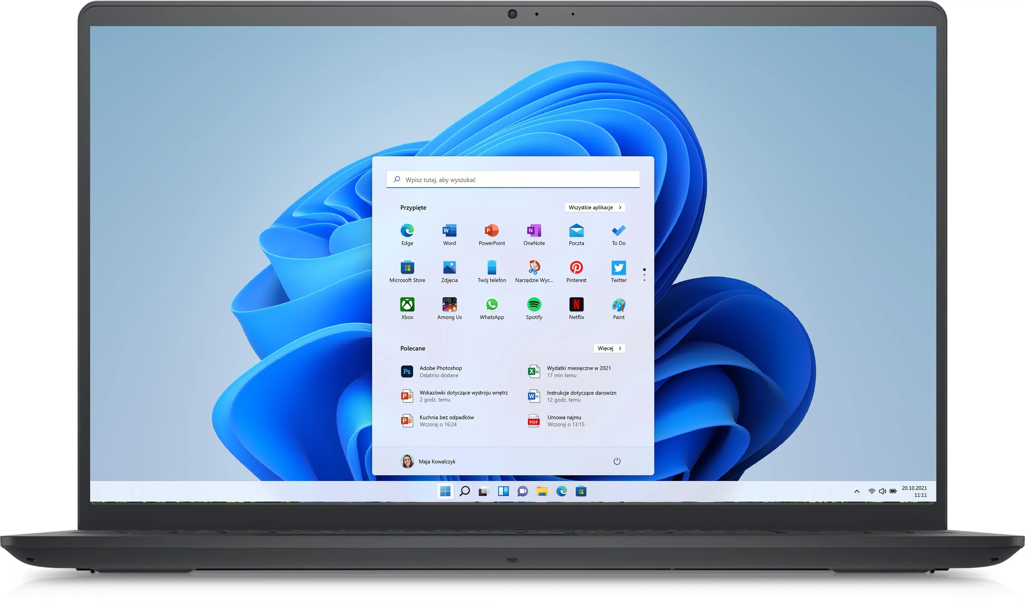 Laptop biznesowy Dell Inspiron 3520-5807 15,6" 120Hz i5-1235U 8GB RAM 512GB Dysk SSD Win11 Pro Czarny