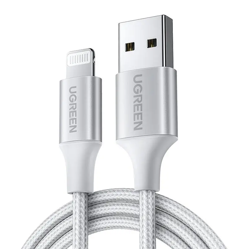 Kabel UGREEN Lightning do USB 2,4A US199 2m Srebrny